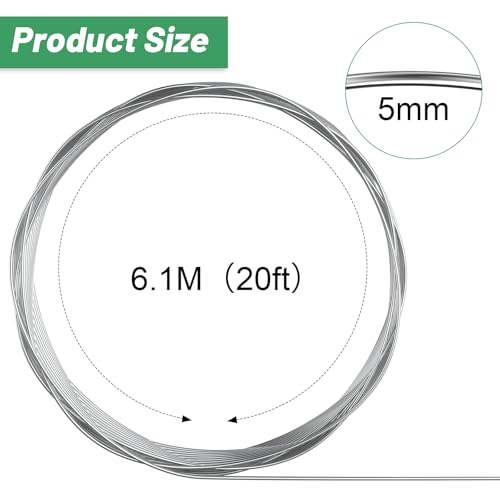 Image of Pelopy Aluminum Wire 3 /16 Inch Diameter Metal Wire 20 ft Armature Bendable Armature for Sculpting Dolls Floral Jewelry Making Weaving DIY Crafts, Silver
