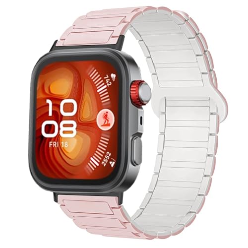 Lamshaw Compatible with Huawei Watch Fit 4 Pro Bands, Silicone Sport Strap Watchband Compatible with Huawei Watch Fit 4 Pro, Fit 4, Fit 3 (Pink, for fit 3, 4, 4 pro)