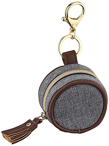 Image of Itzy Ritzy Pacifier Holder Case with Clip - Pacifier Case Includes Clasp to Easily Attach to a Diaper Bag or Purse, Measures 2.5 inch in Diameter and Holds 2 Pacifiers (Handsome Heather Gray)