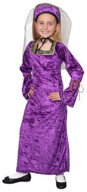 TUDOR MEDIEVAL MARION JULIET GIRLS FANCY DRESS COSTUME LARGE
