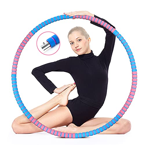 Baiway Fitness Hula Hoop, Hula Hoop Pondéré Adulte Stable avec Mousse, 8 Sections Détachables Cerceaux,Utilisé pour la Perte de Poids et Le Massage yoga Cover