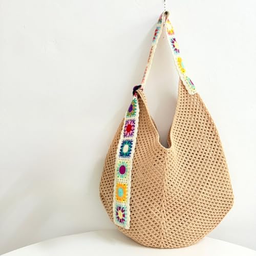Women's Boho Embroidery Crossbody Bag Hollow Out Crochet Knit Shoulder Bag4