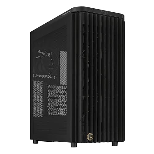 ASUS ProArt PA401 Wood Edition, telaio ATX con pannello a rete, compatibile con GPU fino a 314 mm, compatibile con radiatori da 240 mm, due ventole da 160 mm, supporto PSU rimovibile