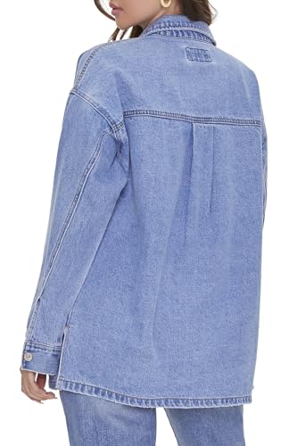Forever 21 Women's Denim Distressed Shacket3