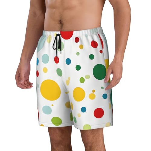 Men's Quick-Dry Swim Trunks Twister Polka Dots Print Beach Shorts with Pockets & Drawstring Elastic Waistband2