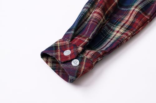 Image of Betusline Boy and Men Button Down Plaid Shirt | Soft,Breathable and Comfortable Fabric