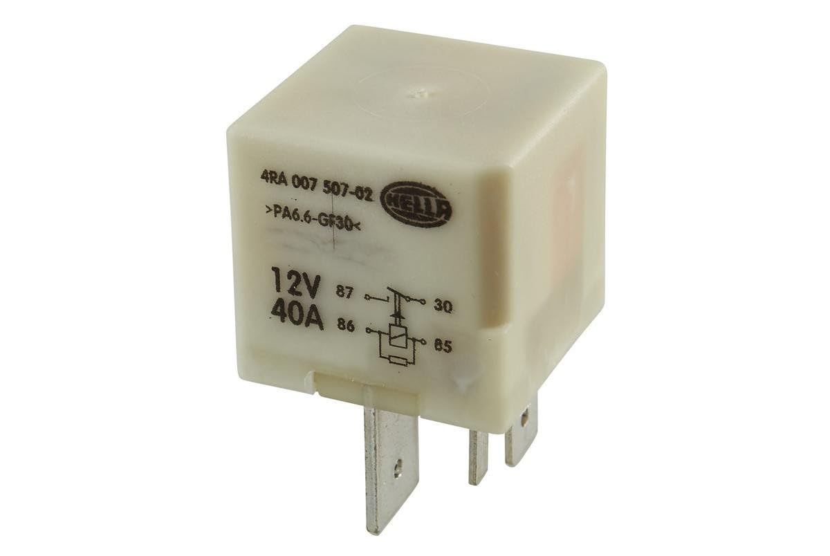 HELLA 4RA 007 507-021 Przekaźnik, układ ogrzewania wstępnego - 12V - 5-biegunowy - Zestyk zwierny - Kolor: biały