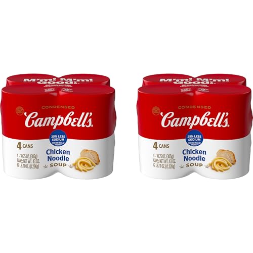 Image of Campbell's Condensed 25% Less Sodium Chicken Noodle Soup, 4 Count 10.75 Oz (8 Pack)