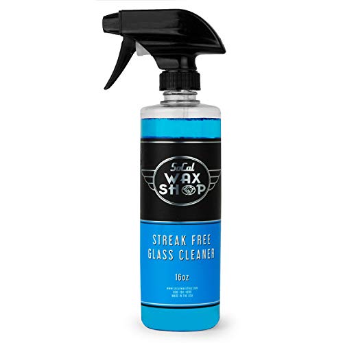SoCal Wax Shop Streak Free Glass Cleaner - Ammonia Free Mirror & Window Cleaner Spray - Windshield Tinted Windows Chrome Porcelain - Car Detailing Products, Cleaning Supplies and Auto Care Accessories