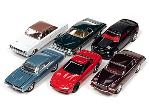 Muscle Cars USA 2022 Set A of 6 Pieces Release 2 1/64 Diecast Model Cars by Johnny Lightning JLMC030 A