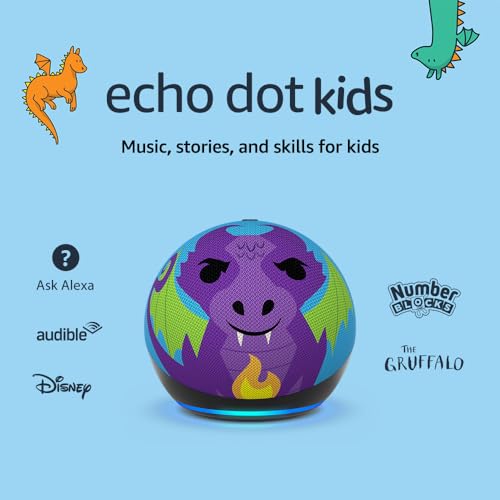 Echo Dot Kids (Newest gen) | Wi-Fi and Bluetooth smart speaker with Alexa | With 1 year of Amazon Kids+ content | Dragon Echo Dot Kids (Newest gen) | Wi-Fi and Bluetooth smart speaker with Alexa | With 1 year of Amazon Kids+ content | Dragon