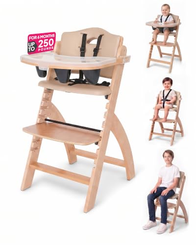 Image of Abiie Beyond Junior Convertible Wooden High Chair with Removable Tray