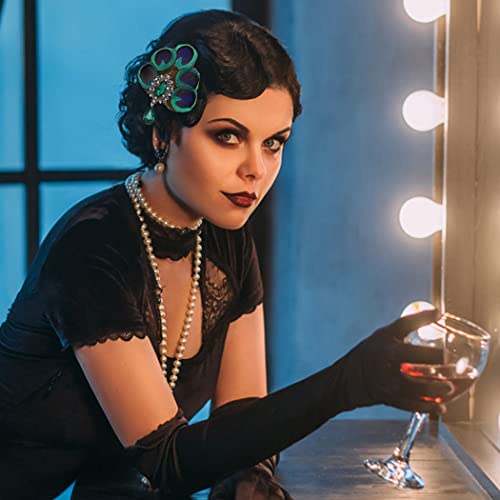 Gortin Peacock Feather Hair Clip Vintage 1920S Flapper Headband The Great Gatsby Headpiece Rhinestones 20S Hair Pin Roaring Party Prom Headwear For Women (Type A) #TOP4