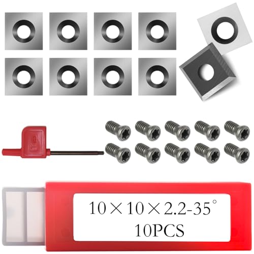 Insertos de carburo cuadrados de 10 mm, 4 bordes, 10 piezas, inserto de corte de carburo para herramientas de torneado de madera, herramientas para trabajar la madera, cabezal de cepillado helicoida