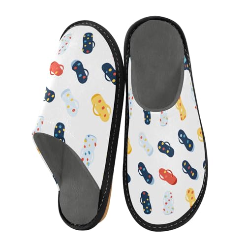 Flip Flop Fuzzy Slippers Soft Home Bedroom Slippers for Women Men House Shoes2