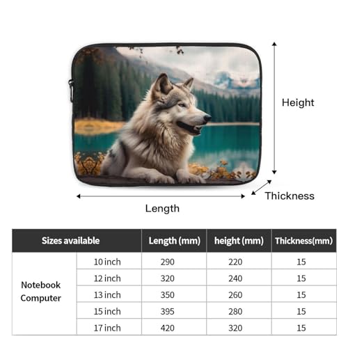 Funda para laptop Kururi con diseño de lobo 17 pulg negro miniatura 3