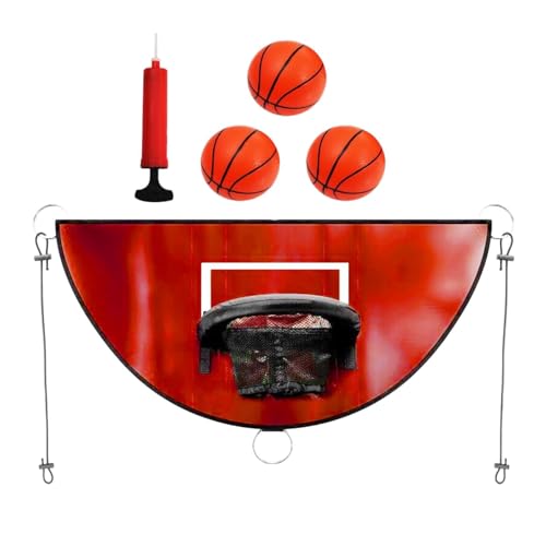 predolo 3 Piezas Aro de Baloncesto Mini Canasta Universal Tablero Accesorio Resistente PVC Impermeable con Bomba de Aire Adecuado para Niños al, Rojo