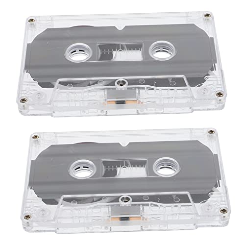 EXCEART Cassette Audio Standard 30, Lot De 2 Bandes pour Enregistrement Vocal, Utilisation Audio Et Musique, Format Compact, Couleur Transparente, pour Amateurs De Sons Vintage