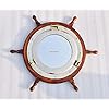 Noor Handicrafts Nautical Ship Wheel Mirror | Brass Porthole Mirror | Exclusive Wall Decor Mirror (Wheel 15 inch… 41683nchtaL. SS100