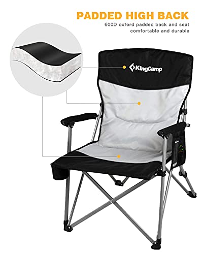 KingCamp Campingstuhl Angelstuhl Klappstuhl mit Getränkehalter und Seitentasche für Camping Outdoor - Image 4