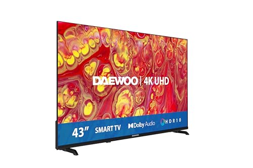 Daewoo TV 43 Pulgadas Smart 4K UHD 43DM55UV – HDR10, Dolby Audio, diseño sin Marco