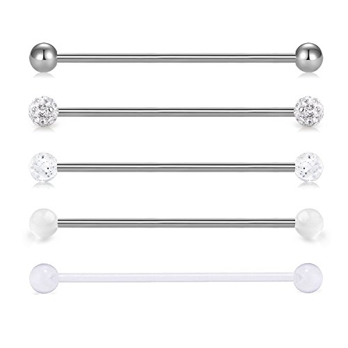 FECTAS - 5 piezas de acero inoxidable industrial barbell acero