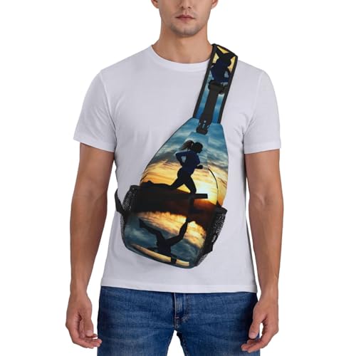 Morrales sling para senderismo negro unisex impermeable miniatura 2