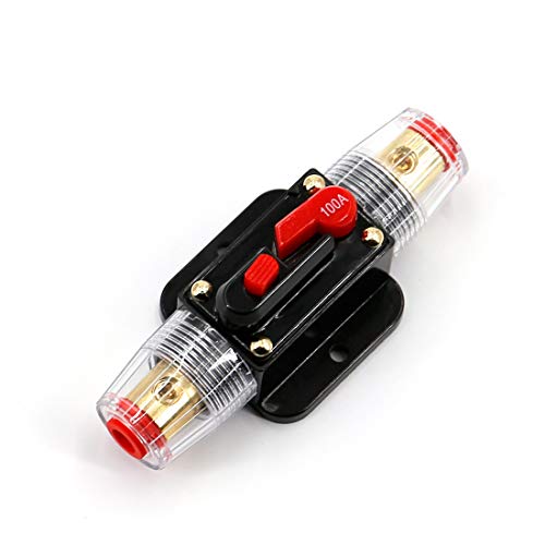 UTSAUTO Circuit Breaker 100Amp Resettable Fuse Circuit Breaker Auto Car Stereo Inline Fuse Holders Inverter, Manual Reset 12V-24V DC for Automotive Marine Boat Audio System Protection