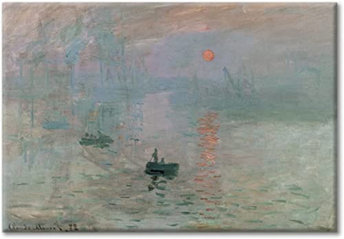 LABORATORIO 102 Quadro su Tela Monet Impression Soleil Levant (100x140 cm) - 1872 Impressionismo - Stampa Artistica da Parete con Telaio Classic 2 cm Legno Abete - Quadro Moderno Pronto da appendere