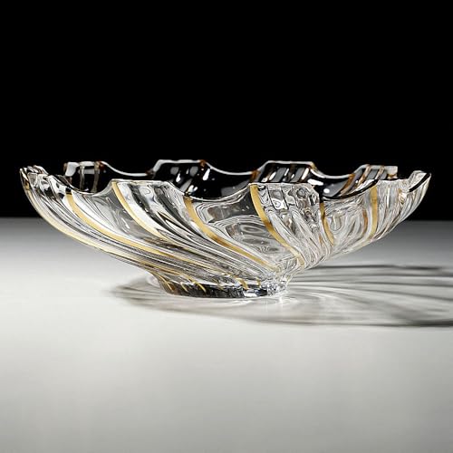 Cuenco de torbellino dorado para centro de mesa de salón comedor sofisticado de 32 cm 2