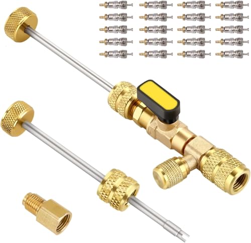 Langawaser Valve Core Remover/Installer – Dual Size 1/4 & 5/16 Flare Tool for HVAC R32 R410A | Efficient Valve Stem Removal for Air Conditioning Repairs | Perfect for HVAC Professionals
