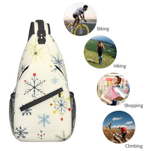 Mochila cruzada con estampado geométrico para viaje y senderismo miniatura 6