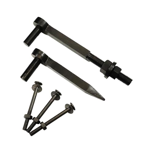 Charnière de portail double sangle acier galvanisé noir robuste avec vis - 8