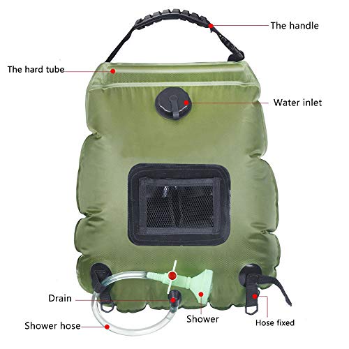 Eastdall Bolsa de agua portátil para acampar al aire libre, ducha, baño, capacidad 20L, bolsa de bañ