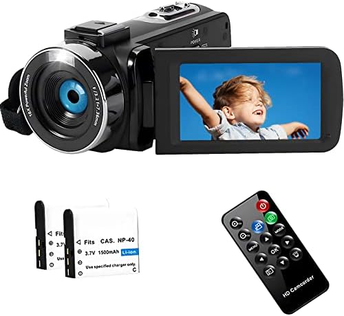 Camcorder Video Camera 2.7K 42MP with LED Fill Light,18X Digital Zoom Camera for YouTube 3.0" LCD Screen Recorder Vlogging Camera with Remote Controller,2 Batteries