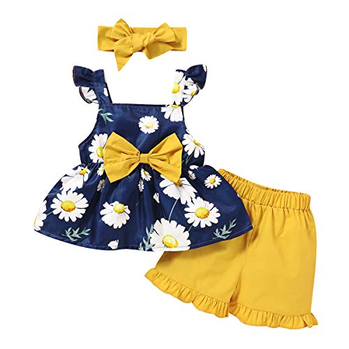 Toddler Girl Clothes,Baby Infant Little Girl Outfits Ruffle Shirt+Short Jeans Pants Summer Girls Clothing 2Pcs