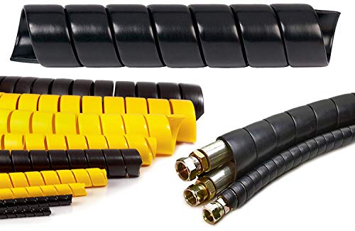 Electriduct 1 Inch Heavy Duty Spiral Wrap HDPE Flexible Plastic Cable Sleeve Hose Protector 100 Feet - Black