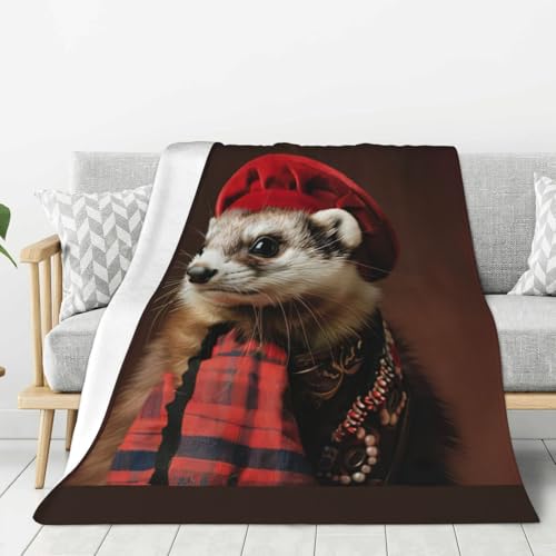 Couverture flanelle furet super douce et chaude multifonction