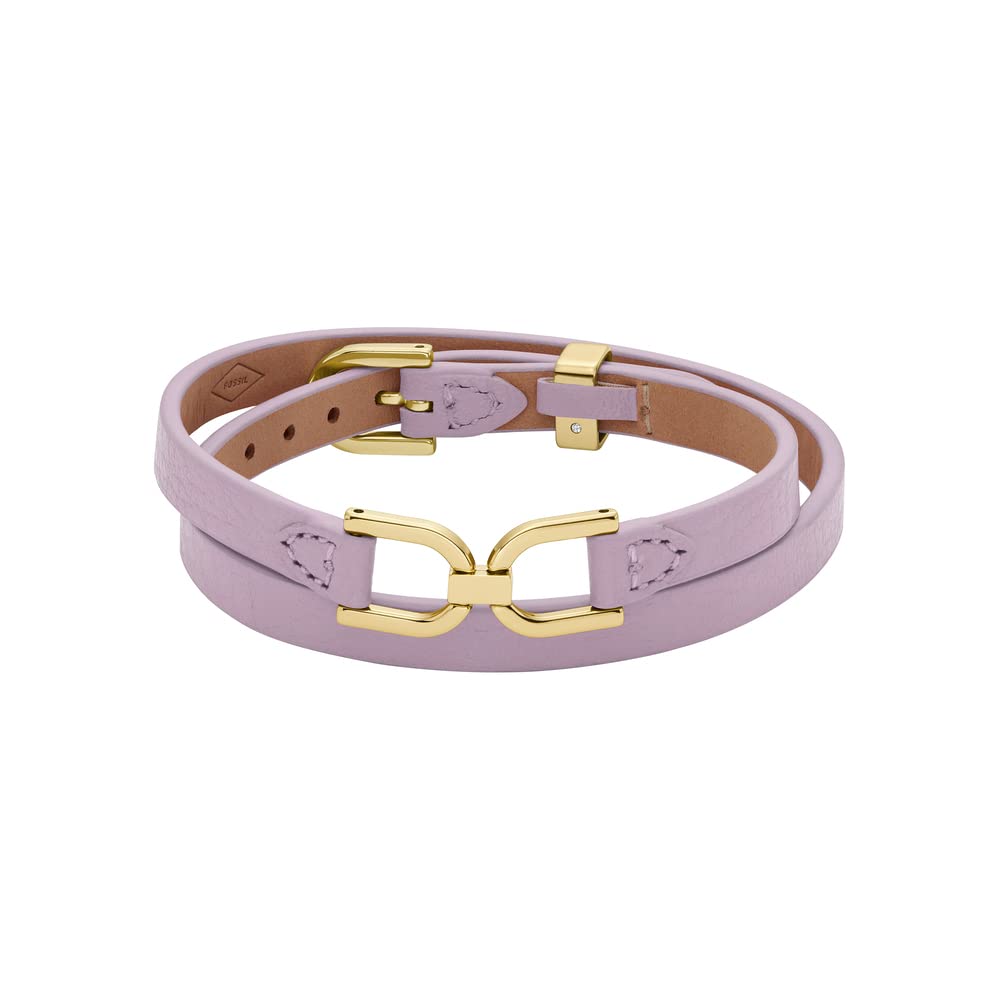 Fossil Women's Stainless Steel and Genuine Leather Bracelet