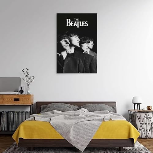 LUISAS Poster décoratif sur toile The Beatles, noir et blanc, impression d’art moderne pour chambre à coucher (20 x 30 cm) - Les Beatles, Paul McCartney, John Lennon, RIngo Starr, George Harrison LUISAS Poster décoratif sur toile The Beatles, noir et blanc, impression d'art moderne pour chambre à coucher (20 x 30 cm) – Image 4