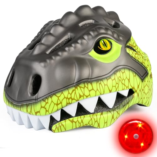 Image of KINGBIKE Kids 3D Helmet with Colorful Taillight, CPSC Certified, for Age 3-10,Adjustable Size,Multi-Sport Safety Skateboard Cycling Skate Scooter Roller Girls Boys Helmets