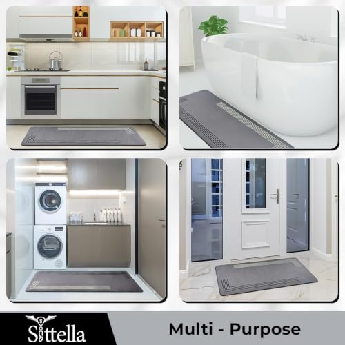 Image of SITTELLA Kitchen Floor Mats, Grey, 45x180 CM, Set of 1