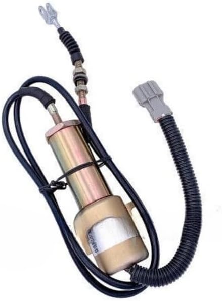 Fuel Stop Solenoid Valve, 11E1-60100-24 24V, Compatible with DAEWOO/DANSOON/Hyundai/Cummins, excavator Replacement Part