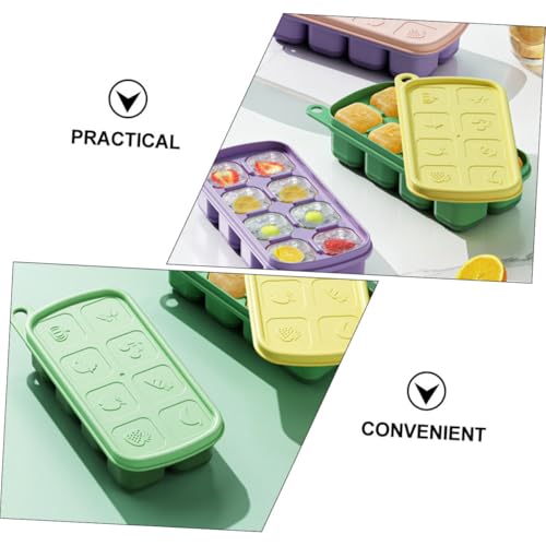 Bandejas para hielo Healeved 3 piezas con tapa, capacidad grande miniatura 6