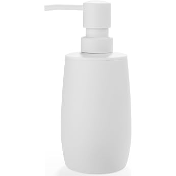Modern Soap Dispenser White Plastic Soap Dispenser Bathroom, Refillable Detergent Dispenser Kitchen for Bathroom Worktop, Soa