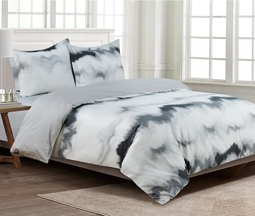 Majestic Giftware Madison Linen 6 Pcs Queen Size Duvet Bedding Set (BL512-Q) | Frosty Bliss 300 TC 100% Cotton Sateen | 1 Fitted Sheet, 1 Duvet, 4 Pillowcases - Ritz Collection