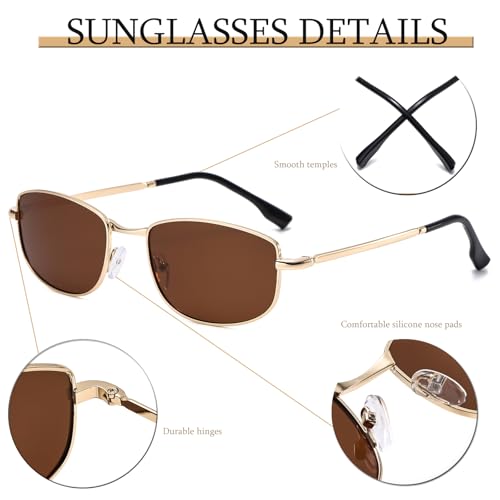 Vintage Rectangle Polarized Sunglasses 90s Retro Trendy Sunnies UV4003