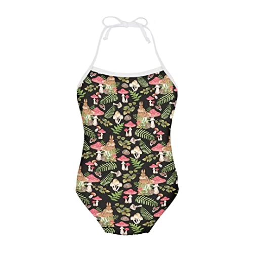 Image of Pinupub Girls One Piece Swimsuit Off Shoulder Halter Neck Cute Fashion Hawaiian Tropical Bathing Suit