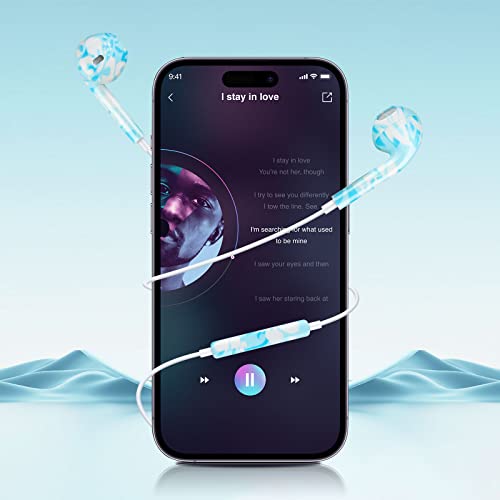 Xnmoa Colored Headphones For Iphone With Microphone,Colorful Earbuds Wired With Volume Control,Wired In Ear Earphones For Iphone14 13/12/11/Xr/Xs/Se/X/8/7/Plus, Support All Ios System,Blue #TOP1