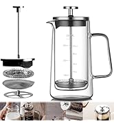 QSLKI Franse pers Koffiezetapparaat, 2 Cup Cafetiere Koffiepers Voor Filter Koffie Losse Thee En Mil...